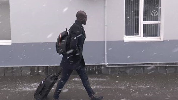 Fenerbahçe'yi Krasnodar'da karlı hava karşıladı