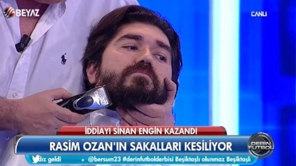 İddiayı kaybeden Rasim Ozan sakallarını kestirdi