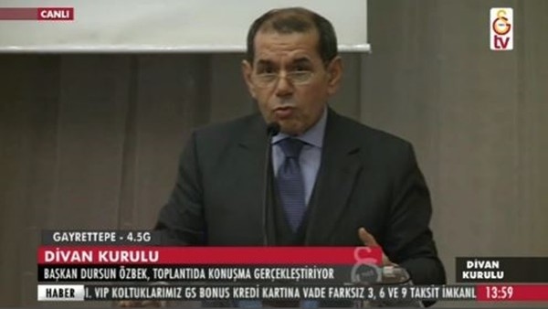 Dursun Özbek divan kurulunda açıklamalarda bulundu