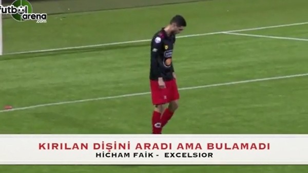 Saha ortasında kırılan dişini aradı