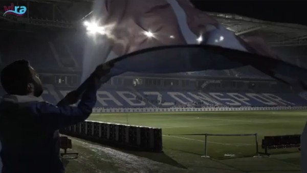 Trabzonsporlu taraftarların koreografi hazırlığı