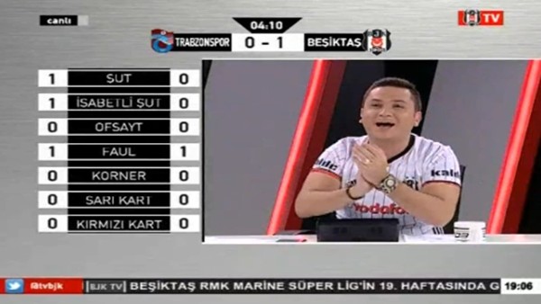 Cenk Tosun'un Trabzonspor'a attığı golde BJK TV!