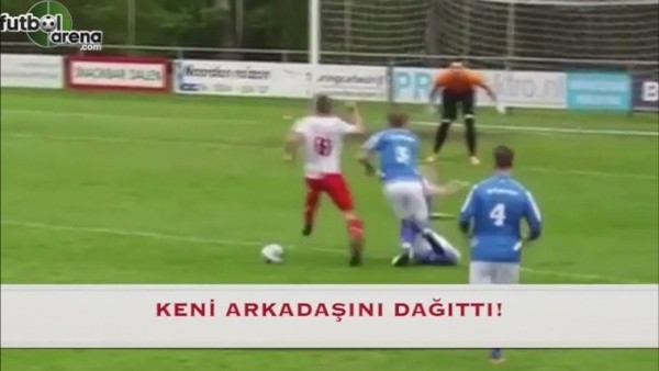 Takım arkadaşını biçti!