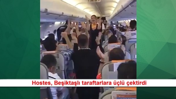 Hostes, Beşiktaşlı taraftarlara üçlü çektirdi