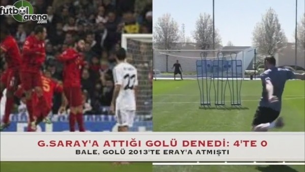 Gareth Bale, Galatasaray'a attığı golü denedi