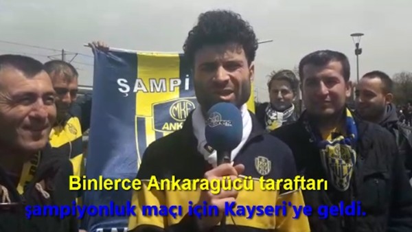 Binlerce Ankaragücü taraftarı şampiyonluk maçı için Kayseri'ye geldi.