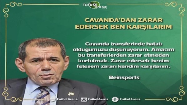 "Cavanda'dan zarar edersek ben karşılarım"