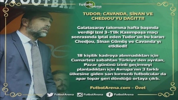 Tudor 3 futbolcuyu dağıttı!