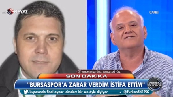 Bursaspor eski yöneticisi Hakan Dinçtürk ile Ahmet Çakar arasında olay kavga! 