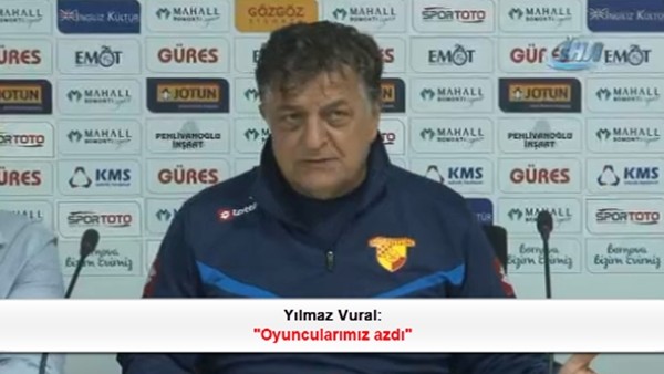 Yılmaz Vural: 'Oyuncularımız azdı'