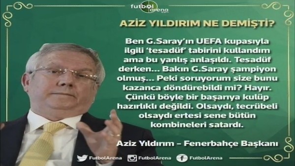 Aziz Yıldırım: "Tesadüfi değil kalıcı başarı olmalı"