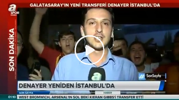 Galatasaraylı taraftarlar canlı yayında muhabirin pantolonunu çıkarmaya çalıştı