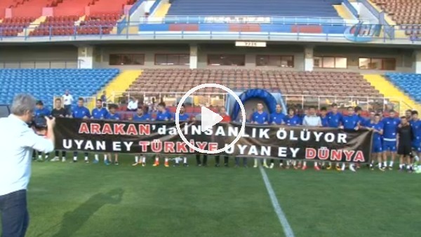 Karabükspor'dan Arakan'a pankartlı destek