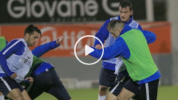 Trabzonspor yağmur altında çalıştı