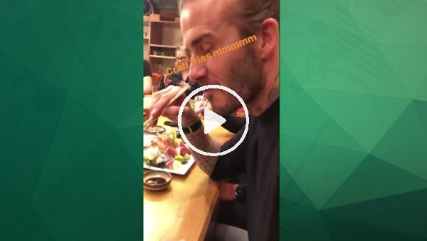 David Beckham'ın yengeç keyfi