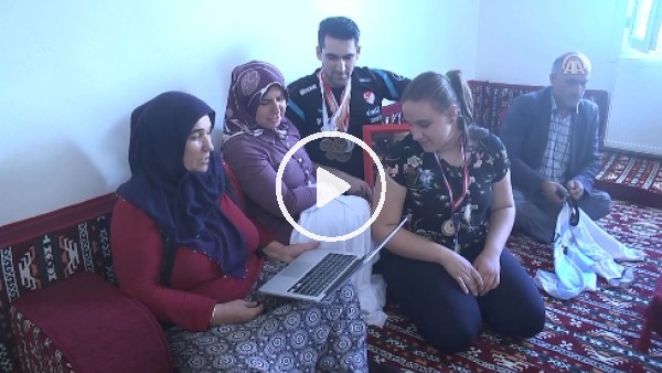 Ampute kalecinin evinde "bayram havası"