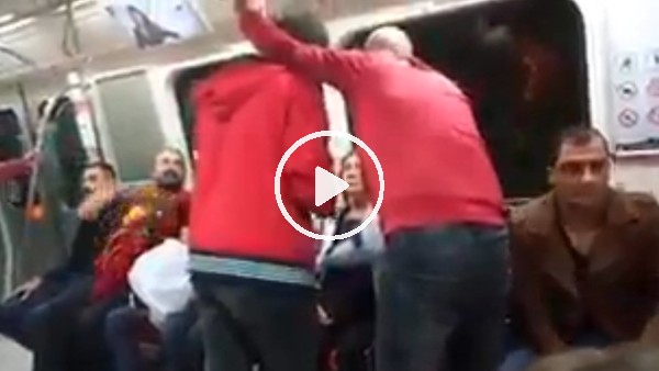 Galatasaraylı taraftarlar metroyu karıştırdı