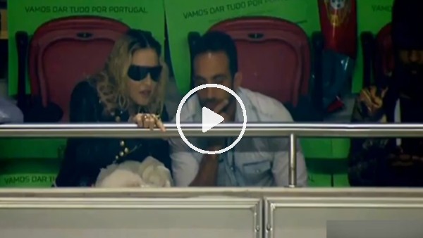 Madonna Portekiz maçında tribünde