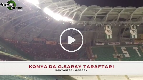 Konya'da maçın başlamasıyla birlikte Galatasaray taraftarı