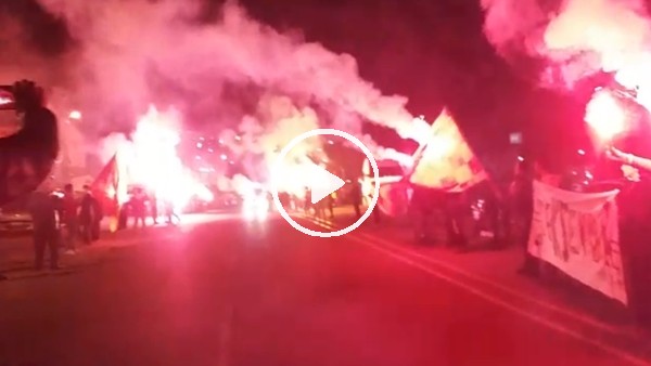 Kayserisporlu futbolculara meşaleli karşılama!