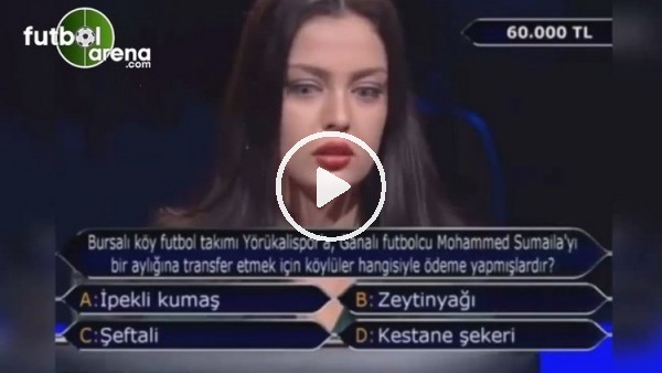 Kim Milyoner Olmak İster'deki 60 bin TL'lik spor sorusu şaşırttı