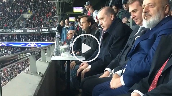 Cumhurbaşkanı Erdoğan, Beşiktaş Monaco maçını tribünden izledi