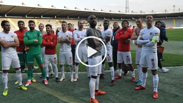 Kayserisporlu futbolcuların galibiyet sevinci