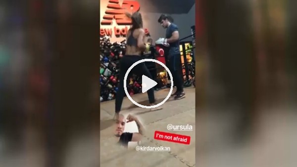 Maicon'un eşi Ursula'nın kickboks çalışması!