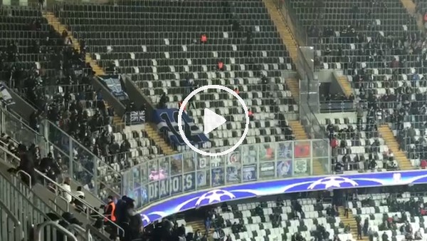 Beşiktaş ve Porto taraftarlarının karşılıklı atışması