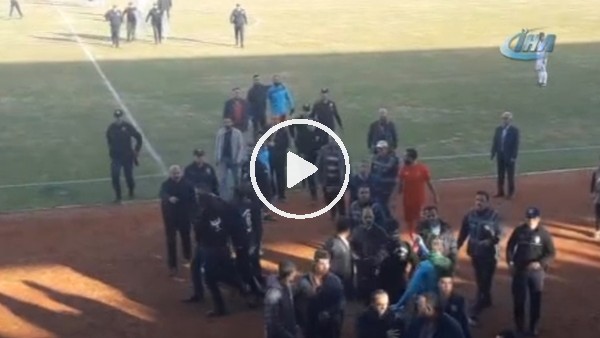 Amatör maçta saha karıştı