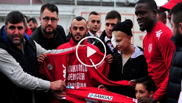  Samsunsporlu futbolculardan lösemi hastası Kadircan'a moral!