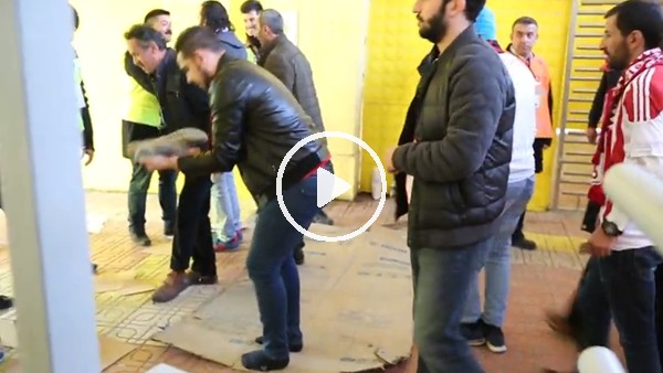 Sivassporlu taraftarlara ayakkabı çıkarttırdılar