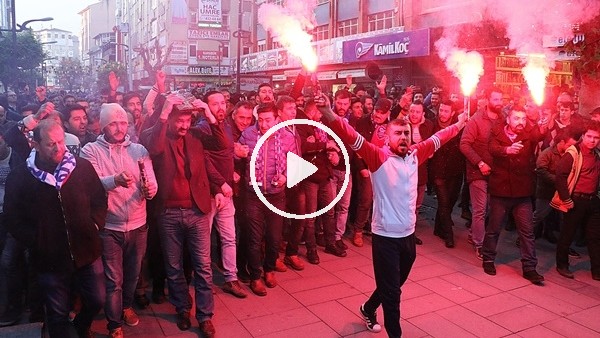 Mavi Ateş taraftarı Karabükspor'a destek için sokağa indi