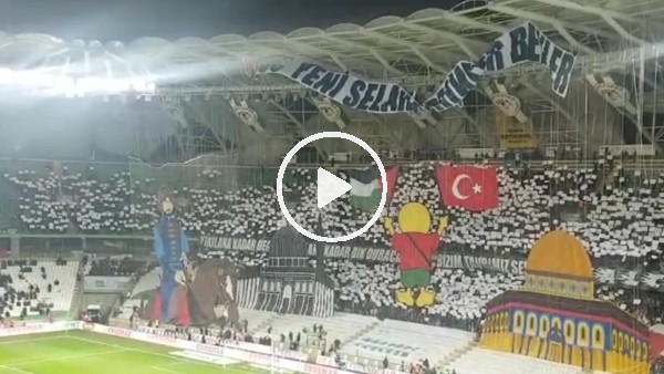 Konyaspor taraftarının Fenerbahçe maçı için yaptıkları koreografi