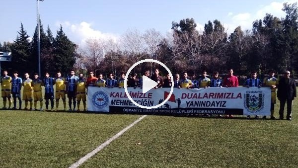 Osmaniye'de amatör futbolcular Zeytin Dalı Harekatı'na pankartlı destek verdi