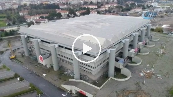  Abdi İpekçi Spor Salonu'nda yıkım çalışması havadan görüntülendi