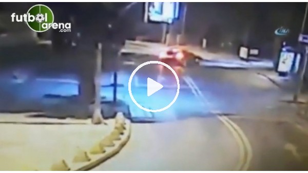 Burak Yılmaz'ın aracının takla attığı görüntüler