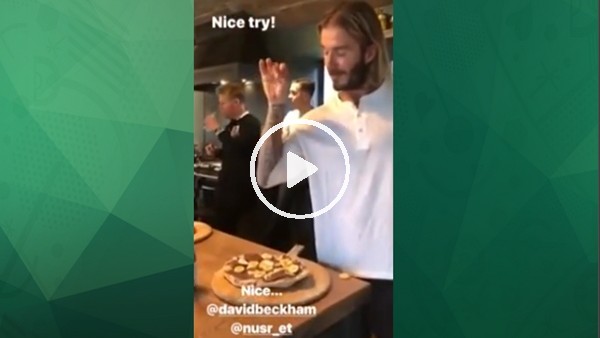 David Beckham'dan Nusret taklidi!