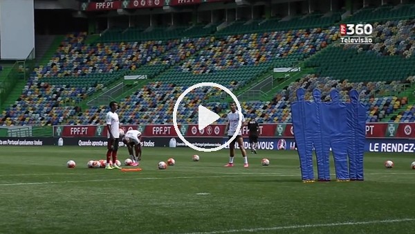 Quaresma, Cristiano Ronaldo ve Nani'den frikik çalışması