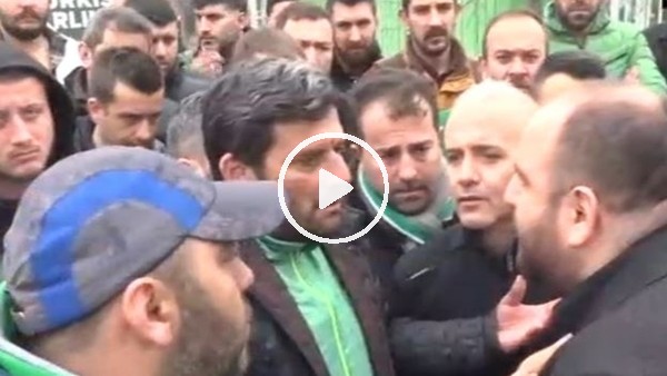 Bursaspor taraftarı takım otobüsünün önünü kesti