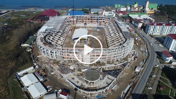 Ordu stadının çelik montajına başlandı