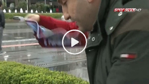 NTV Spor muhabiri Övünç Özdem'in canlı yayında zor anları