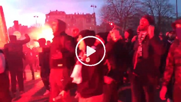 PSG taraftarından Real Madrid maçı öncesi takımlarına destek