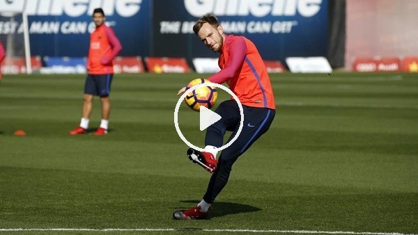 Rakitic'ten antrenmanda füze gibi gol