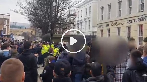 Tottenham taraftarı ile polis arasında arbede yaşandı