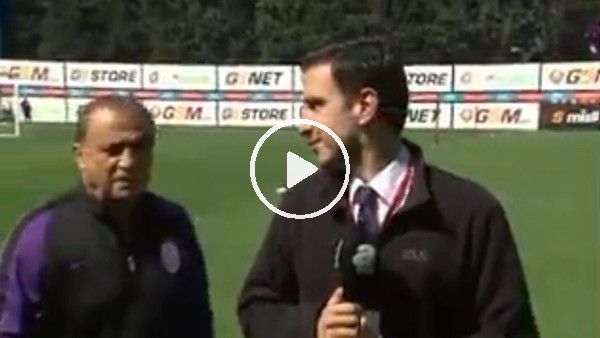 Fatih Terim'in A Spor muhabiri Emre Kaplan ile canlı yayında komik anı