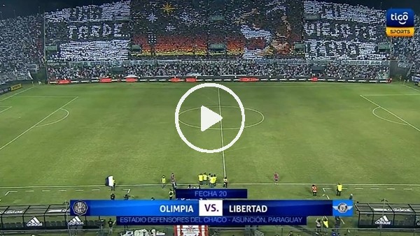 Olimpia taraftarından müthiş koreografi!