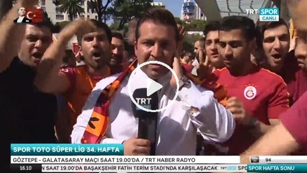 Galatasaraylı taraftarlar canlı yayında TRT Spor muhabirine zor anlar yaşattı