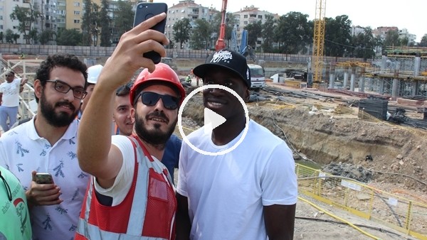 Göztepeli futbolcular, yeni stadın inşaatını gezdi