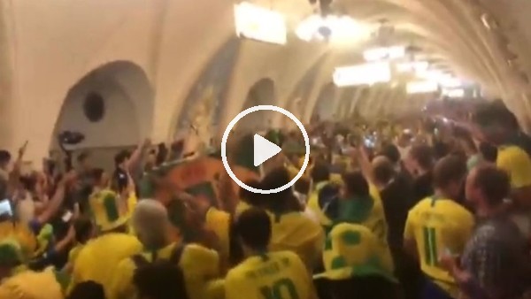 Brezilyalı taraftarlar Moskova'yı salladı!